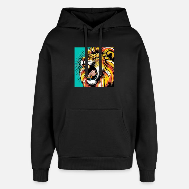 Löwe Pop Art - Oversized Unisex Hoodie von Stanley/Stella - Schwarz