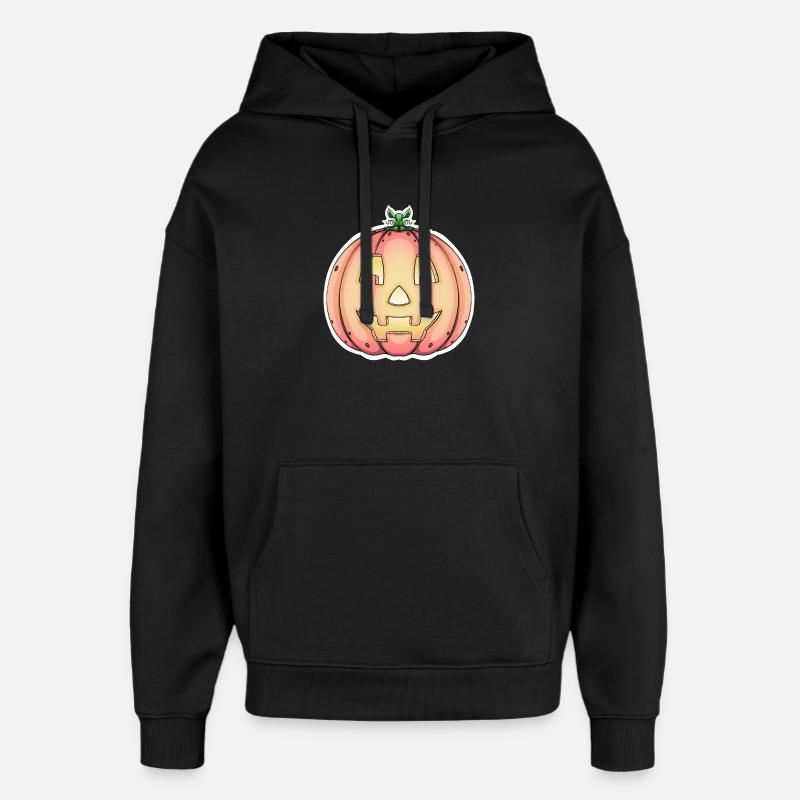 Conception de citrouille d’Halloween Jack-o'-Lantern - Sweat à capuche unisexe Stanley/Stella Oversized - noir