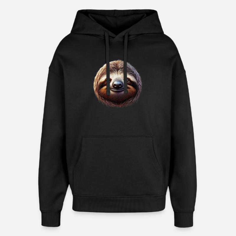 Faultier - Oversized Unisex Hoodie von Stanley/Stella - Schwarz