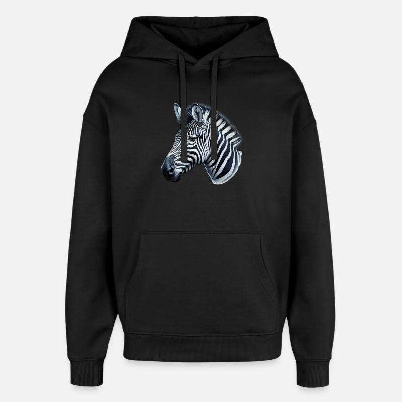Zèbre - Sweat à capuche unisexe Stanley/Stella Oversized - noir