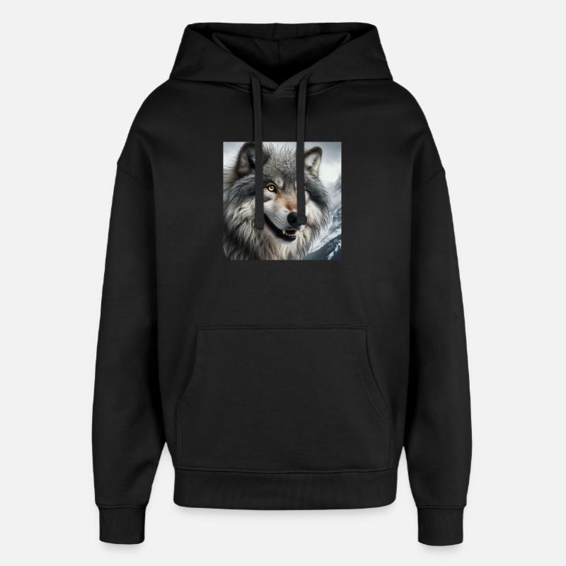 Wolf - Oversized Unisex Hoodie by Stanley/Stella - black