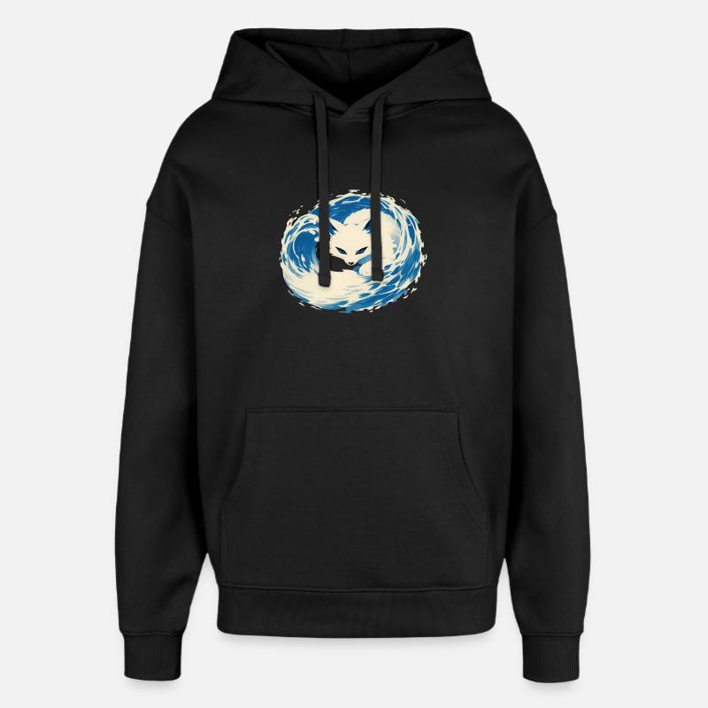 Renard Blanc - Sweat à capuche unisexe Stanley/Stella Oversized - noir