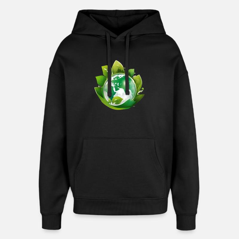 planète terre, mère nature - Sweat à capuche unisexe Stanley/Stella Oversized - noir