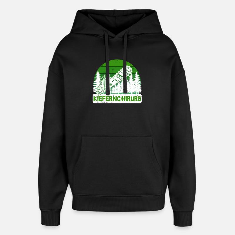 Bûcheron arbre tronçonneuse déclaration boiserie - Sweat à capuche unisexe Stanley/Stella Oversized - noir