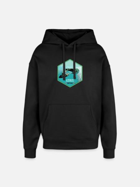Illustration Volcanic islets, Azores - Oversized Unisex Hoodie by Stanley/Stella - black