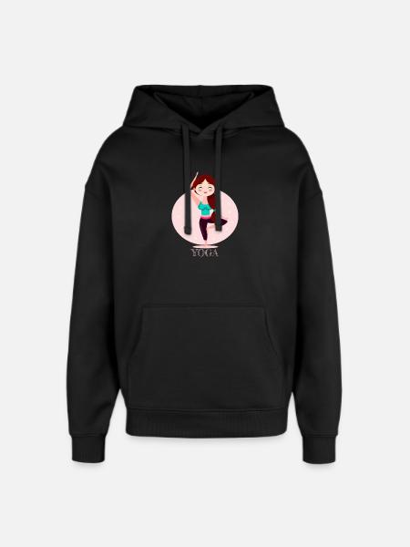 Yoga-Mädchen - Oversized Unisex Hoodie von Stanley/Stella - Schwarz