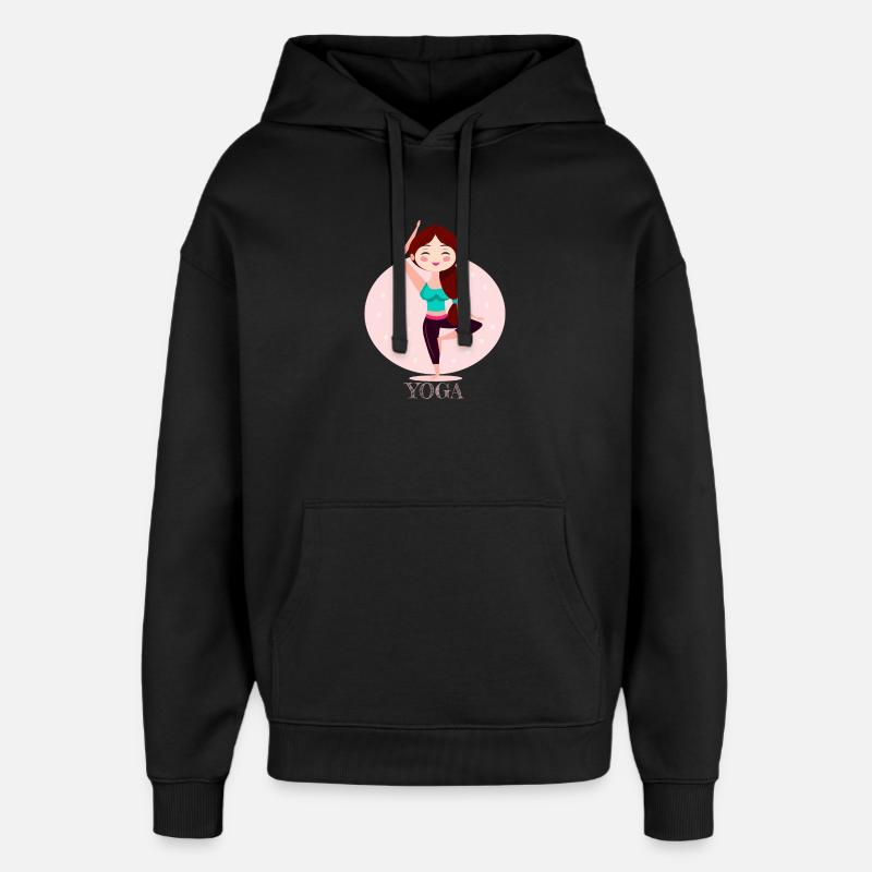Yoga-Mädchen - Oversized Unisex Hoodie von Stanley/Stella - Schwarz