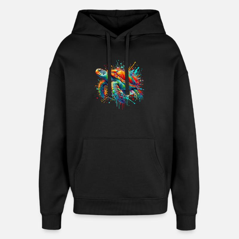 Tortue - Sweat à capuche unisexe Stanley/Stella Oversized - noir