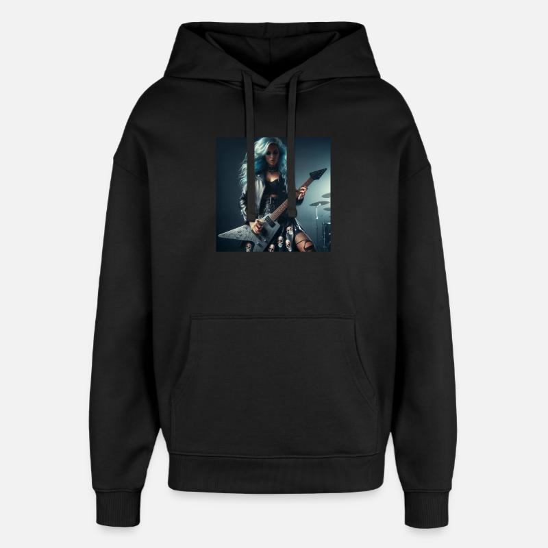 Guitariste de heavy metal - Sweat à capuche unisexe Stanley/Stella Oversized - noir