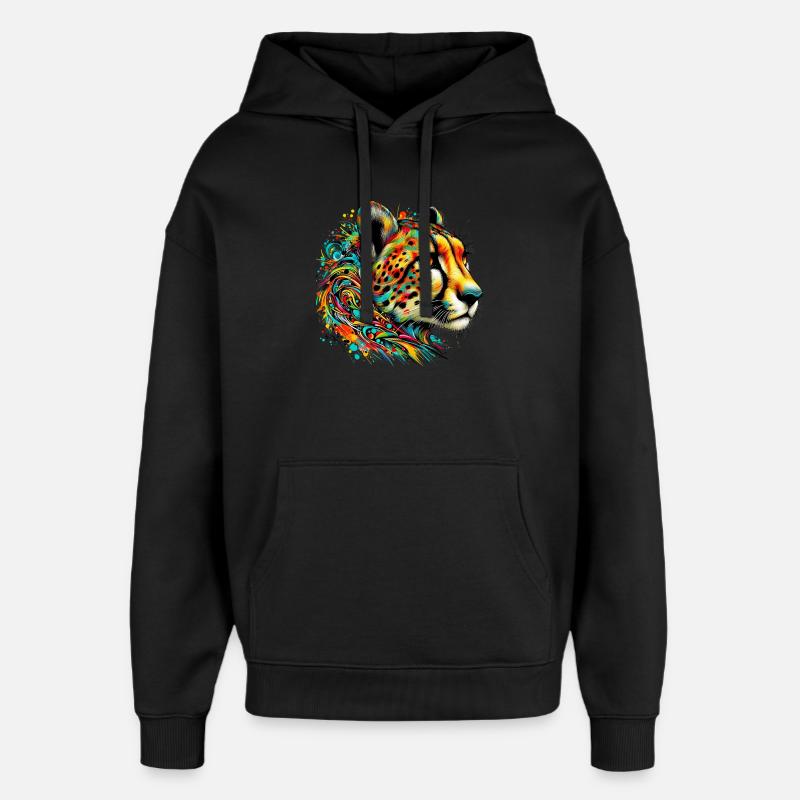 Guépard - Sweat à capuche unisexe Stanley/Stella Oversized - noir