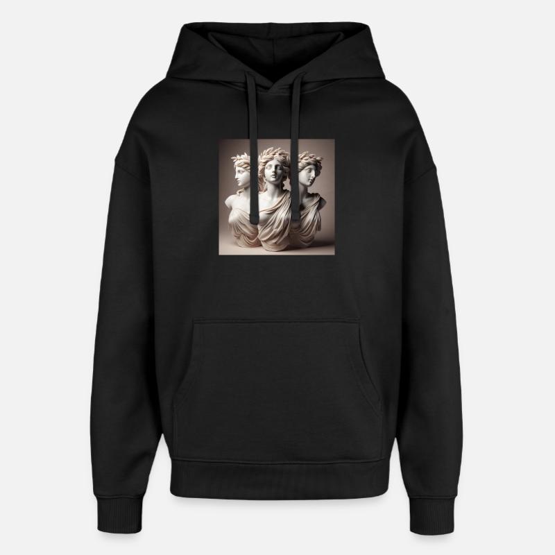 Sculptures grecques - Sweat à capuche unisexe Stanley/Stella Oversized - noir