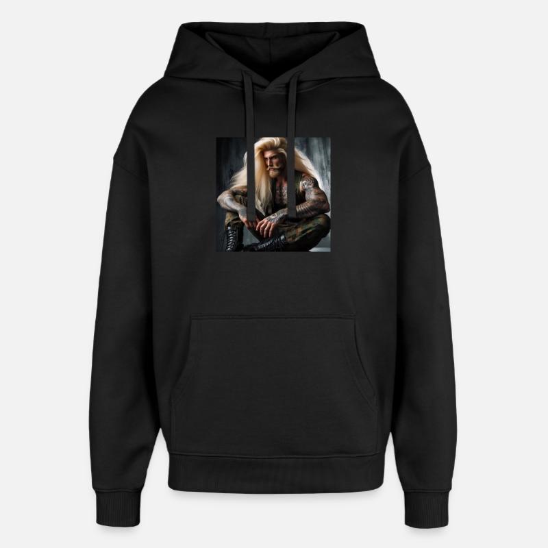 Militärisch schwer - Oversized Unisex Hoodie von Stanley/Stella - Schwarz