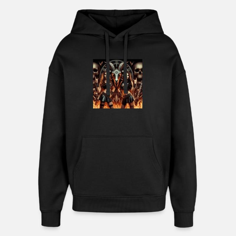 Des métalleux heureux en enfer - Sweat à capuche unisexe Stanley/Stella Oversized - noir