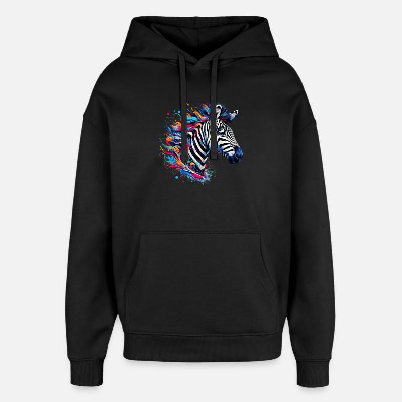 Zebra - Oversized Unisex Hoodie von Stanley/Stella - Schwarz