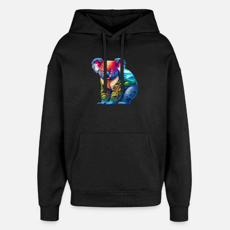 Koala - Sweat à capuche unisexe Stanley/Stella Oversized - noir