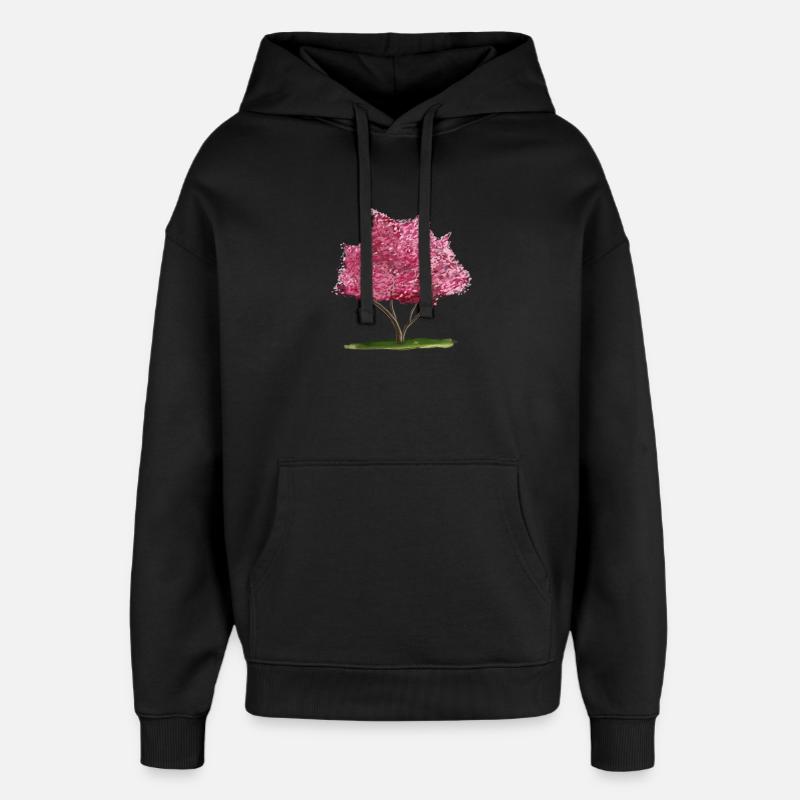 Kirsch-Sakura Rosa Blumenbaum - Oversized Unisex Hoodie von Stanley/Stella - Schwarz