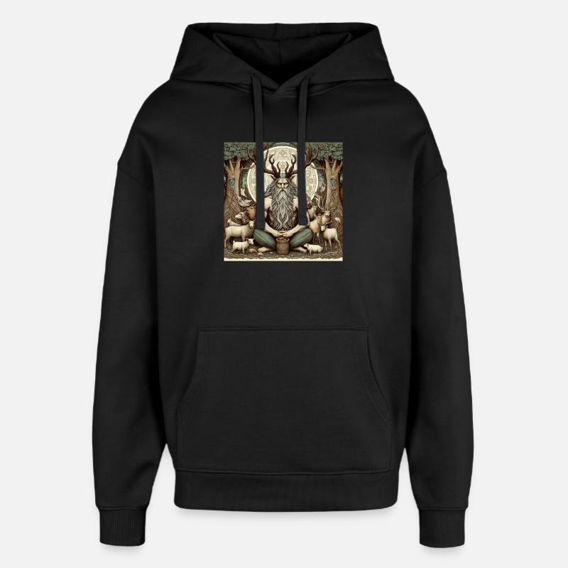 Cernunnos, keltischer Gott - Oversized Unisex Hoodie von Stanley/Stella - Schwarz
