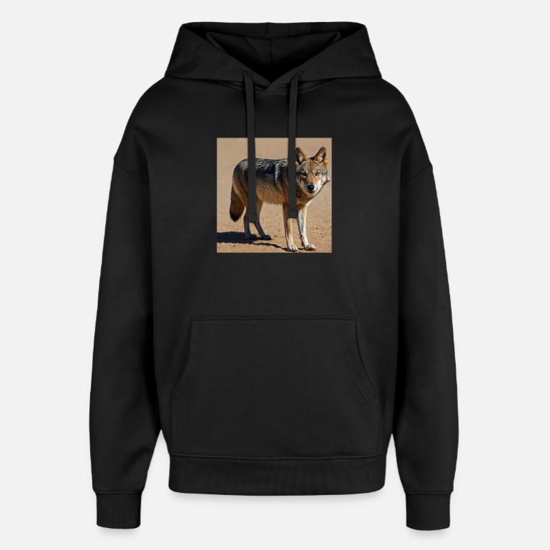 Loup ibérique - Sweat à capuche unisexe Stanley/Stella Oversized - noir