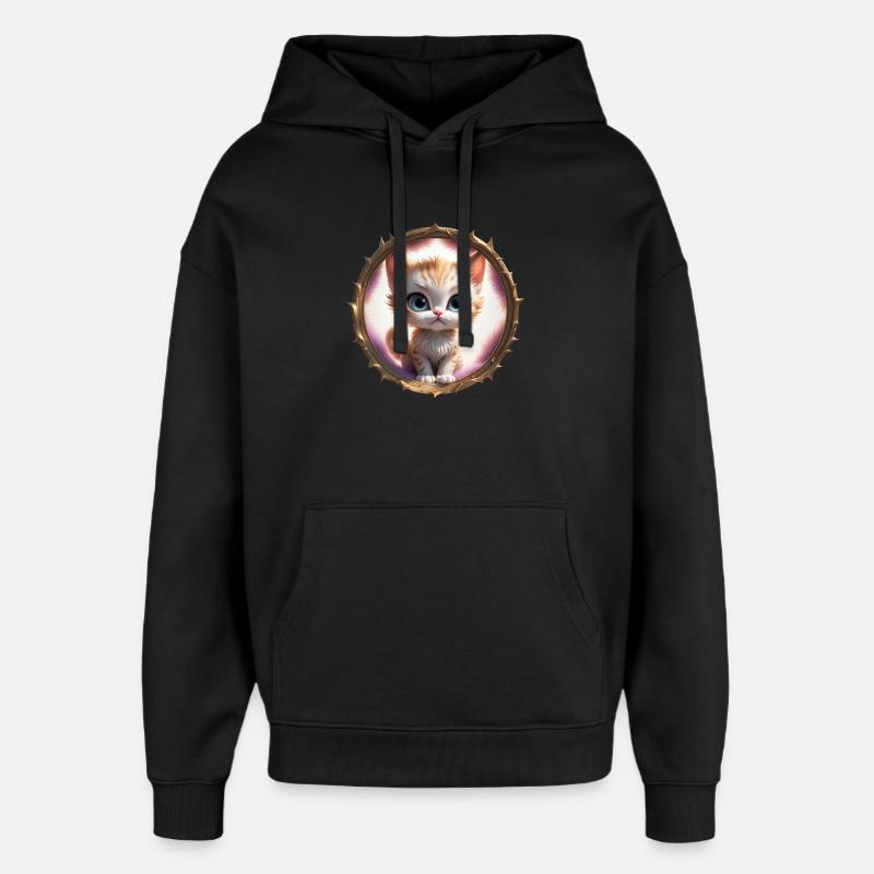 Kätzchen im Stachelring - Oversized Unisex Hoodie von Stanley/Stella - Schwarz