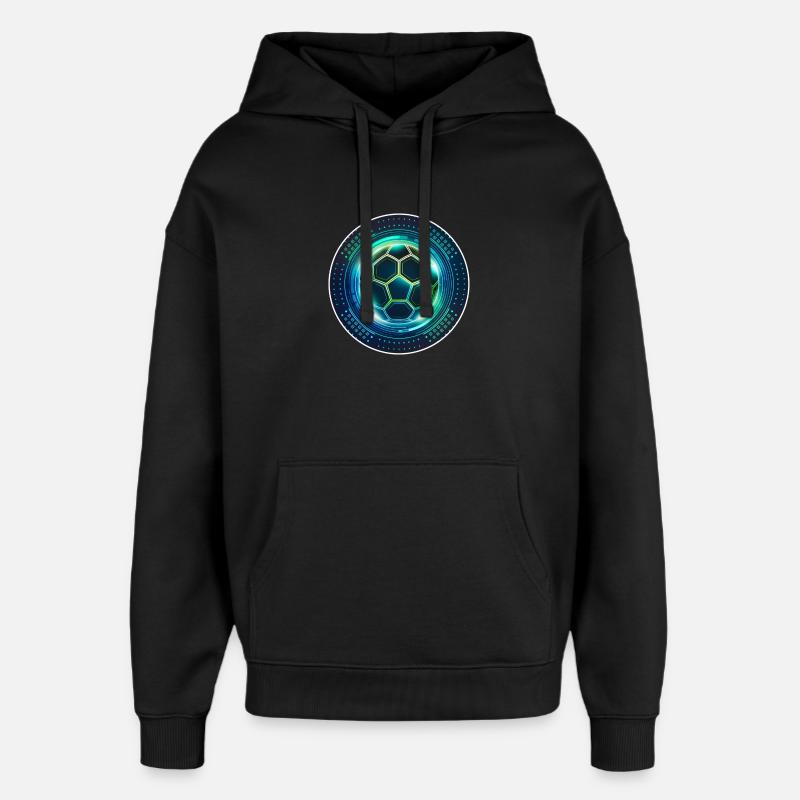 Emblème Neon Football Tech - Sweat à capuche unisexe Stanley/Stella Oversized - noir