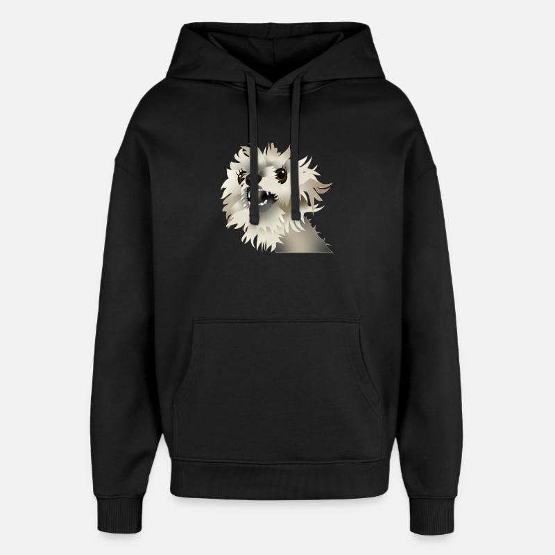 Chien heureux - Sweat à capuche unisexe Stanley/Stella Oversized - noir