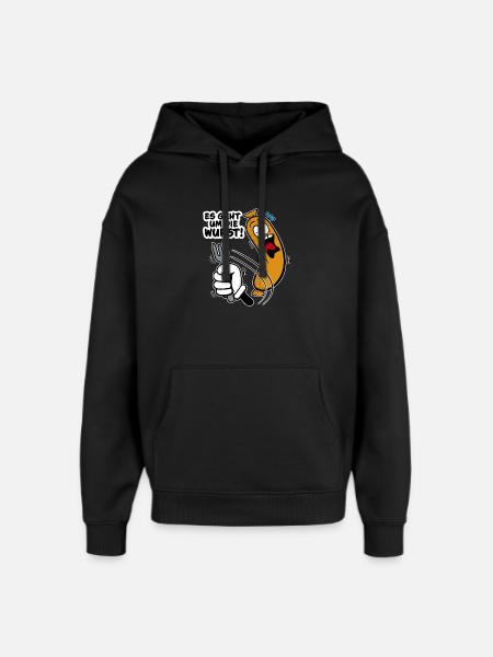 Es geht um die Wurst - Oversized Unisex Hoodie von Stanley/Stella - Schwarz