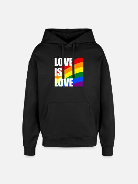 LoveIsLove Rainbow - Oversized Unisex Hoodie by Stanley/Stella - black