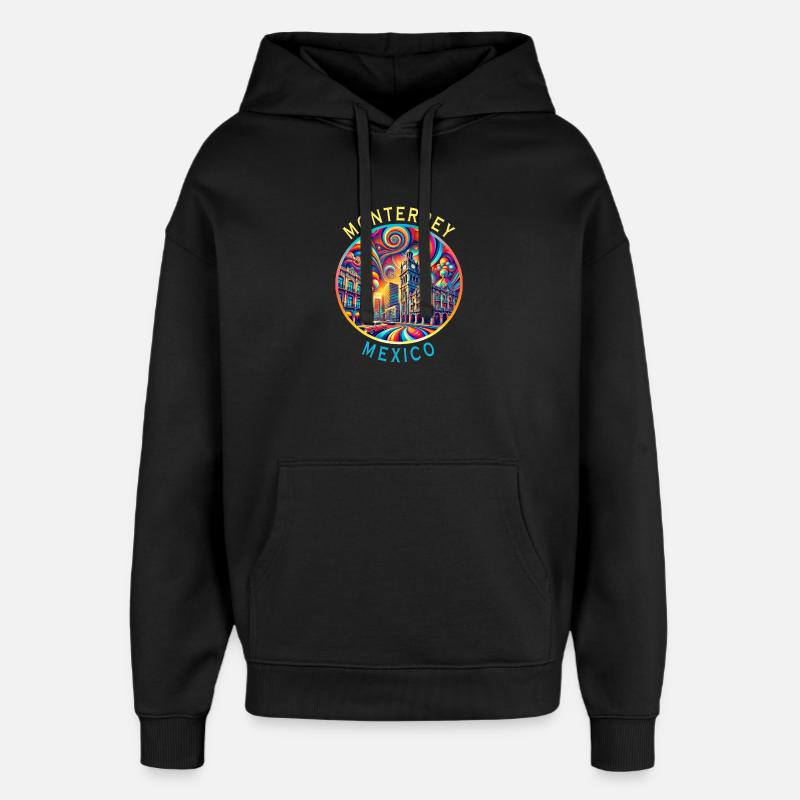 Monterrey Mexico cities art design - Oversized Unisex Hoodie by Stanley/Stella - black