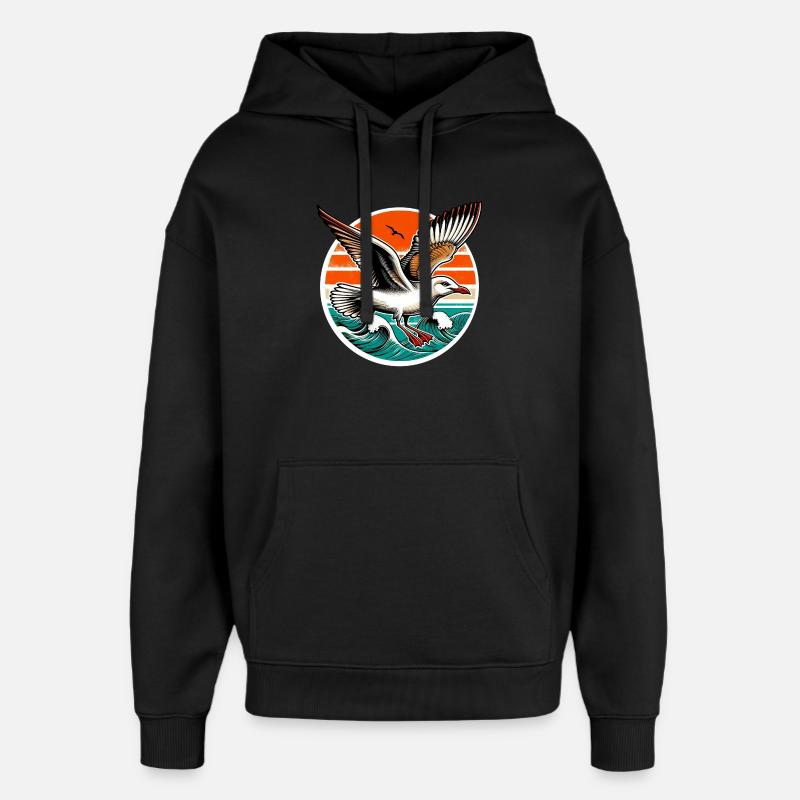 Möwe - Oversized Unisex Hoodie von Stanley/Stella - Schwarz
