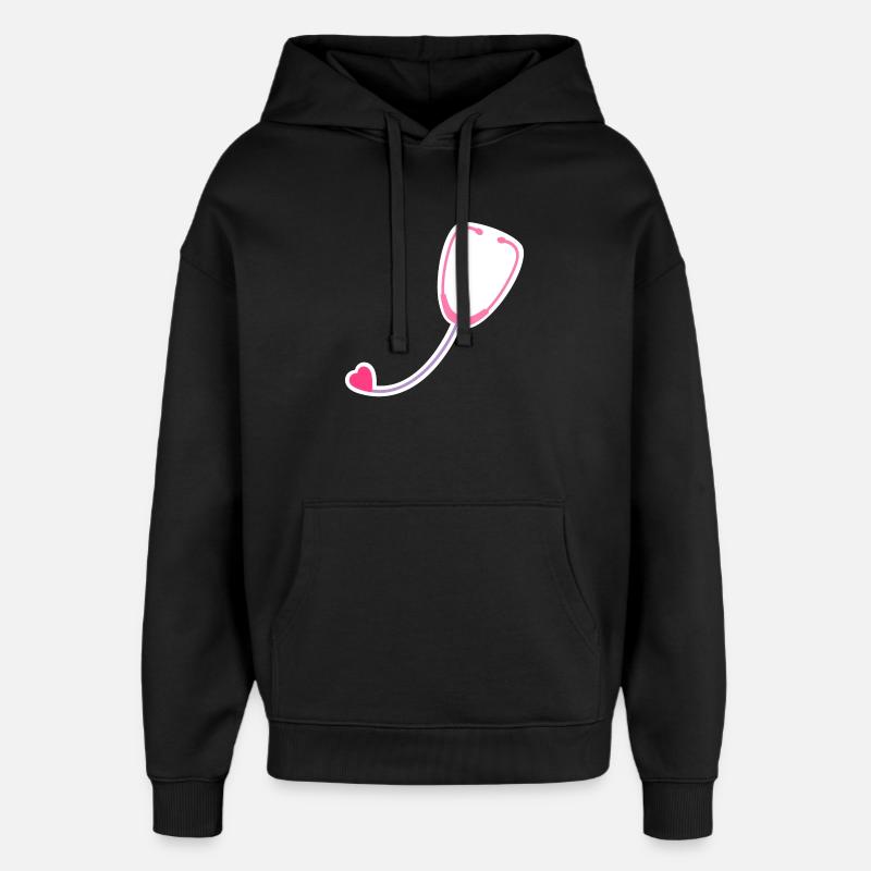 Coloured stethoscope - Oversized Unisex Hoodie by Stanley/Stella - black