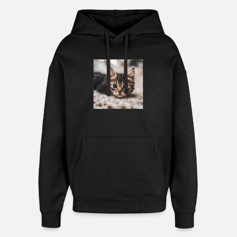 Chat - Sweat à capuche unisexe Stanley/Stella Oversized - noir