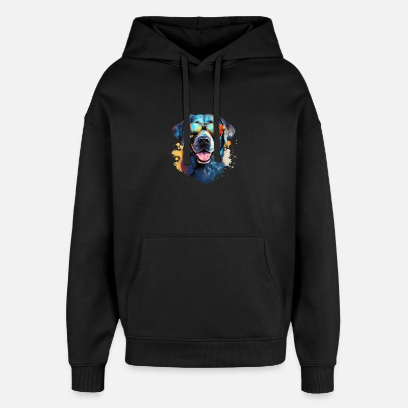 Labrador mit Sonnenbrille - Oversized Unisex Hoodie von Stanley/Stella - Schwarz