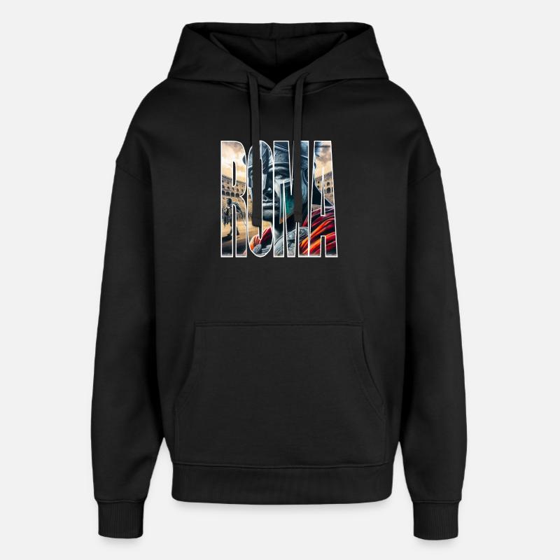 ROMA - Sweat à capuche unisexe Stanley/Stella Oversized - noir