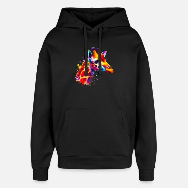 Girafe - Sweat à capuche unisexe Stanley/Stella Oversized - noir