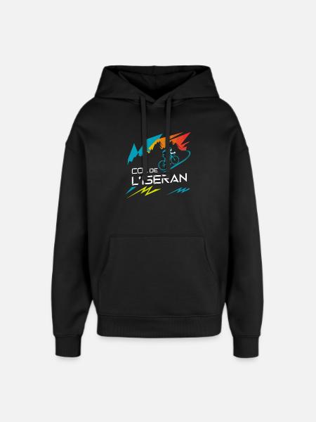 Col de l’Iseran Cycling Art - Oversized Unisex Hoodie by Stanley/Stella - black