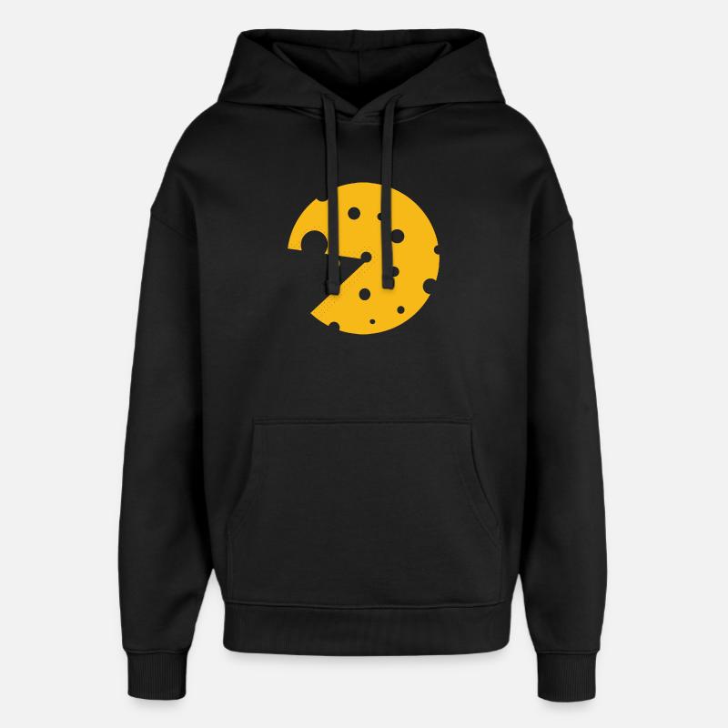 Cheese or a mouse in this fun optical illusion - Oversized Unisex Hoodie by Stanley/Stella - black