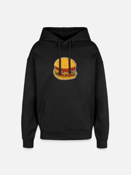 Buntes Bild eines Hamburgerbrötchens. - Oversized Unisex Hoodie von Stanley/Stella - Schwarz