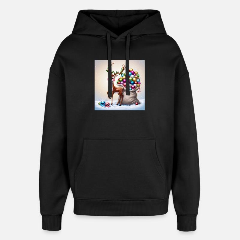 Renne mignon - Sweat à capuche unisexe Stanley/Stella Oversized - noir