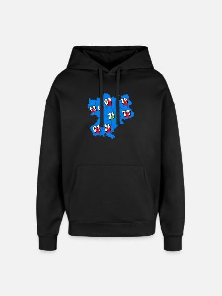 Région Rhône-Alpes - Sweat à capuche unisexe Stanley/Stella Oversized - noir