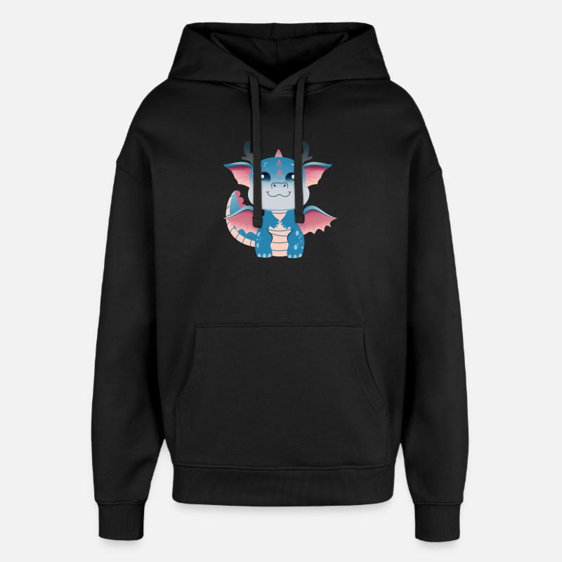 Azurblauer Drachenling-Amulett - Oversized Unisex Hoodie von Stanley/Stella - Schwarz