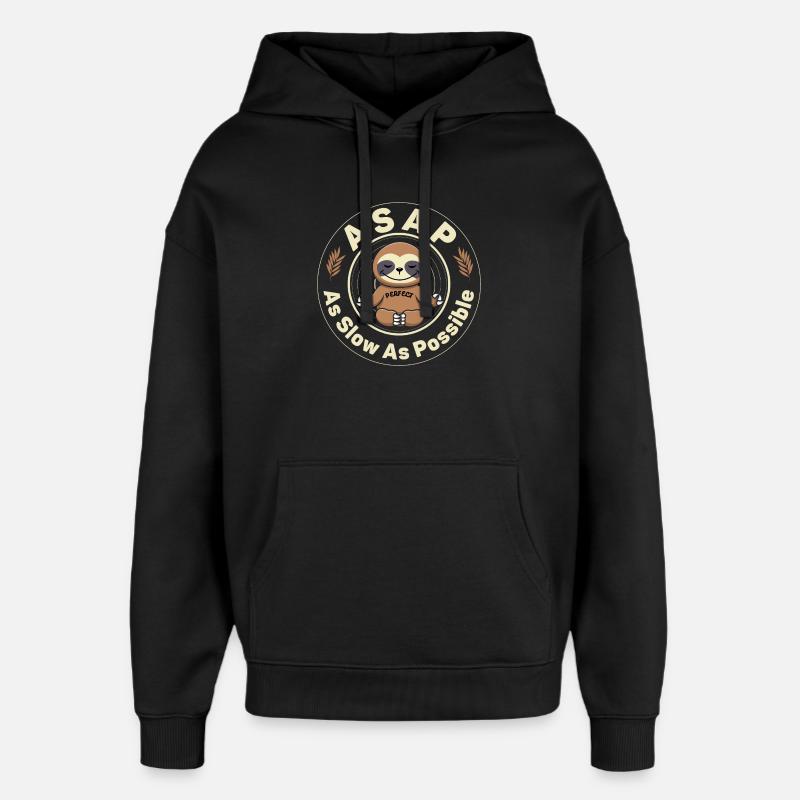 So langsam wie möglich - Oversized Unisex Hoodie von Stanley/Stella - Schwarz