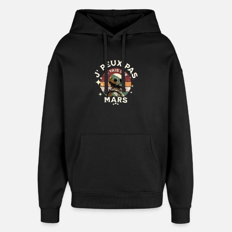 Astronaut ship on Mars - Oversized Unisex Hoodie by Stanley/Stella - black