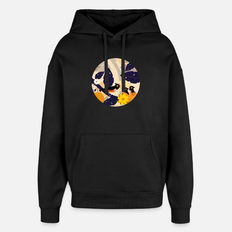 Gartenvögel - Oversized Unisex Hoodie von Stanley/Stella - Schwarz