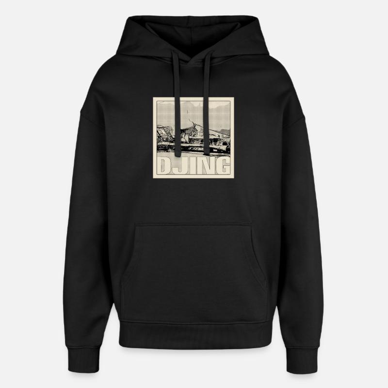 DJing Halftone Mix - Oversized Unisex Hoodie von Stanley/Stella - Schwarz
