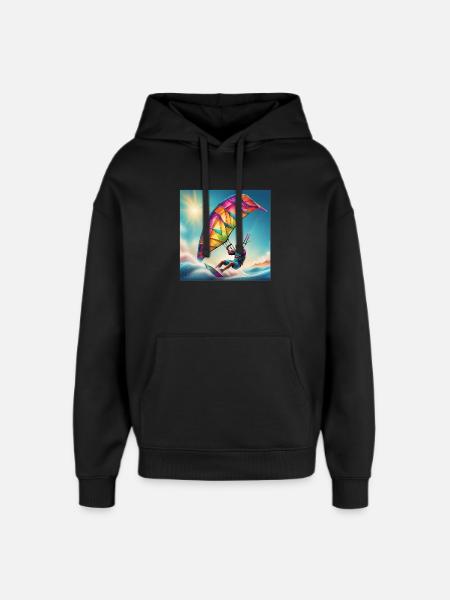 kitesurfing, kitesurfing, surfing fan - Oversized Unisex Hoodie by Stanley/Stella - black