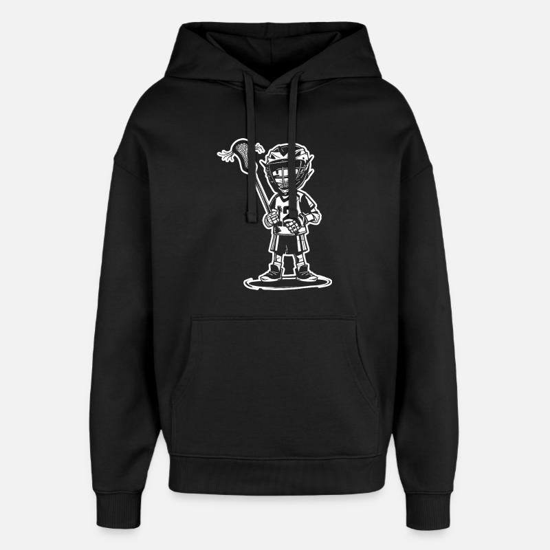 Lacrosse Junge Cartoon Stil - Oversized Unisex Hoodie von Stanley/Stella - Schwarz