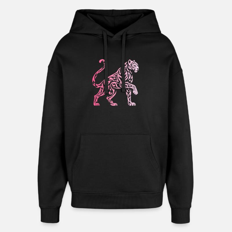panthere tribal dégradé - Sweat à capuche unisexe Stanley/Stella Oversized - noir