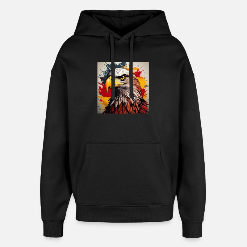 Adlerkopf Kunstspray Explosion - Oversized Unisex Hoodie von Stanley/Stella - Schwarz