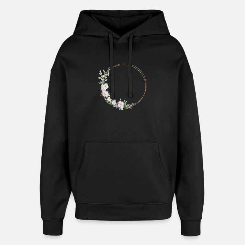 Couronne de printemps - Personnalisable - Sweat à capuche unisexe Stanley/Stella Oversized - noir