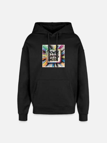 Power Saving Mode - Oversized Unisex Hoodie by Stanley/Stella - black